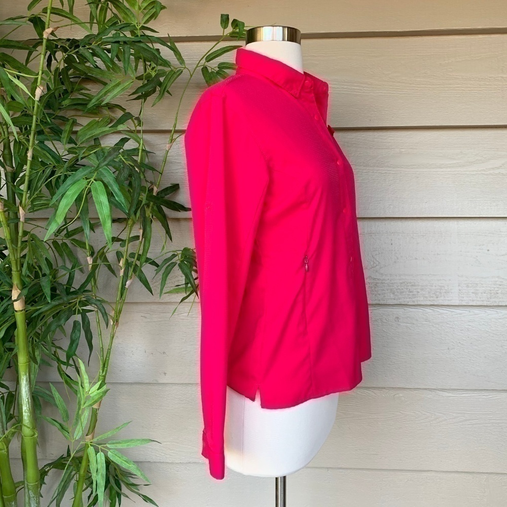 🎉Columbia Fuchsia Long Sleeve Button Up - Picture 2 of 7